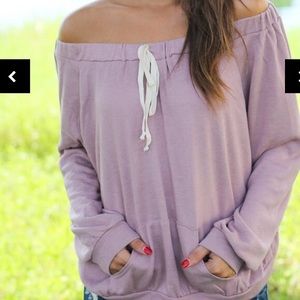 Off-the-Shoulder Sweatshirt